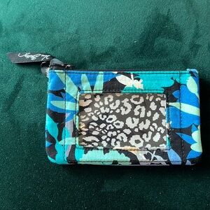 Vera Bradley Blue and Green Zip ID Pouch